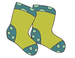 卡通彩色儿童袜子png元素