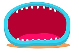 卡通红色大嘴png元素