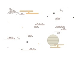 卡通动漫月亮云彩png元素