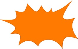 卡通黄色爆炸贴png元素