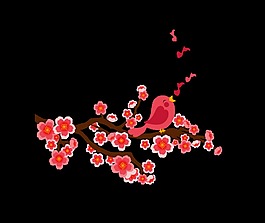 手绘卡通梅花psd装饰素材