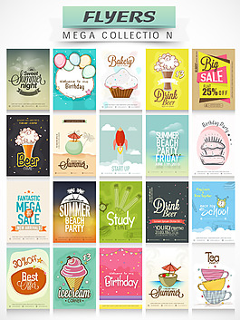 时尚卡通美食广告背景