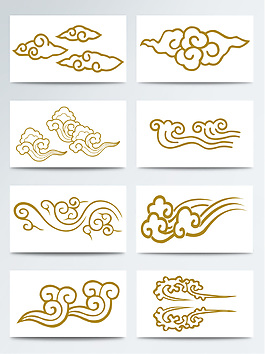 祥云线条素材