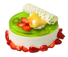 绿色草莓蛋糕素材