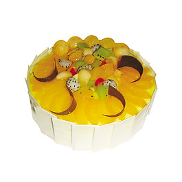 黄色奶油水果蛋糕素材