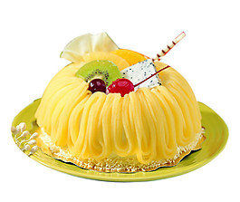 黄色水果蛋糕素材