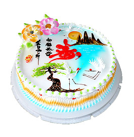 迎客松蛋糕素材