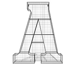 A字体立体装饰品模型