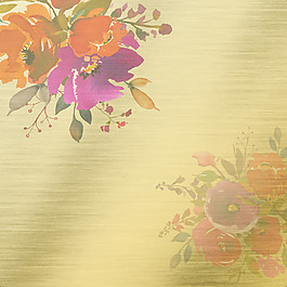 手绘复古镶花金片jpg背景素材
