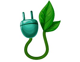 创意绿色插座png元素
