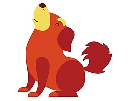 卡通可爱小黄狗png元素