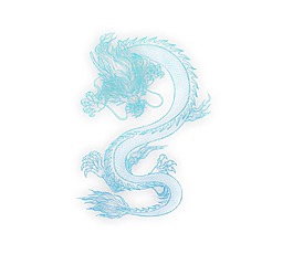 蓝色中国龙png元素