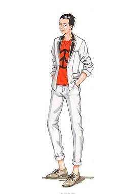 白色男装手绘图