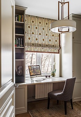 现代极简美式书房设计效果图