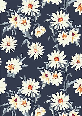 清新白色雏菊植物花卉广告背景