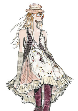 度假风背心上衣女装效果图