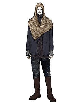 时尚深蓝色外套男装效果图