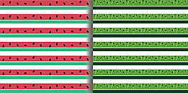 矢量卡通水果西瓜条纹素材