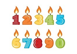 卡通数字生日蜡烛png元素