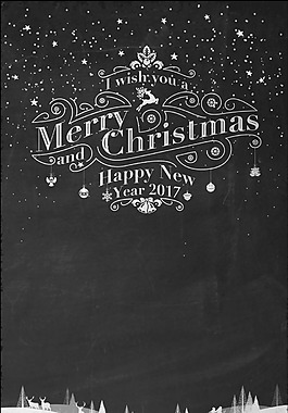 复古圣诞节祝福字体平面背景