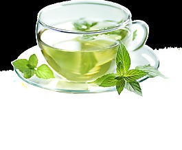 清新薄荷绿茶透明素材