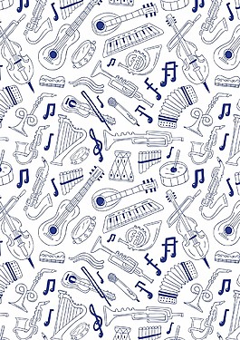 音乐器材无缝背景设计