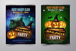 万圣节黑色夜景背景ai矢量素材下载