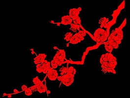 创意梅花剪纸透明装饰素材