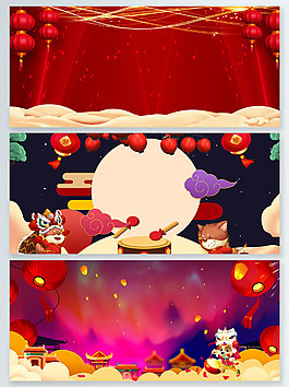 新年吉祥传统节日广告背景