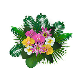 清新彩色小花花朵花束实物元素