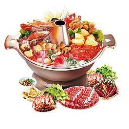四川美食清汤火锅元素