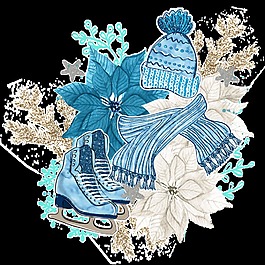 冬季靴子帽子元素