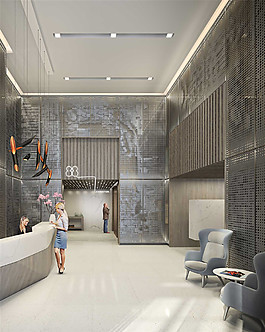 高级酒店大厅装修效果图