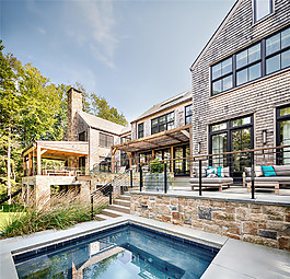 室外别墅游泳池设计效果图