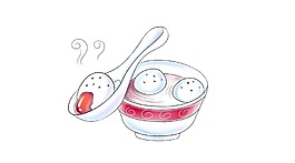 手绘汤圆元素