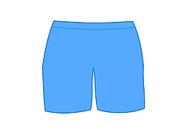 卡通蓝色短裤png元素