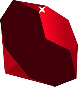 卡通红色钻石png元素