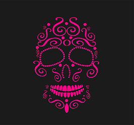 时尚唯美创意的骷髅插画