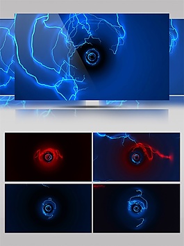 蓝色闪电视频素材