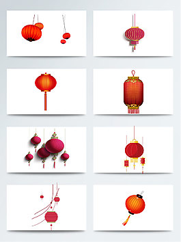 中式卡通灯笼素材