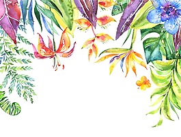 卡通彩色鲜花png元素