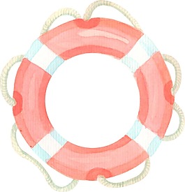 卡通粉色游泳圈png元素