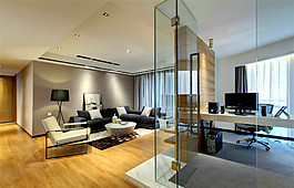 复式中式别墅客厅装修效果图