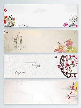 时尚中国风大气荷花背景图