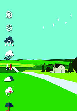 绿色农田天气预报表背景