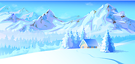 森林雪原温暖背景