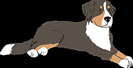 手绘趴着的猎犬狗狗透明素材