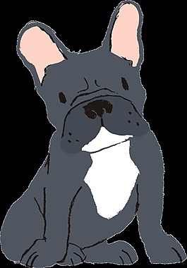 手绘可爱卡通狗狗素材