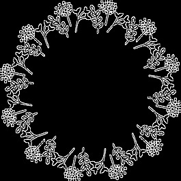 小碎花花环免扣黑白花环