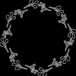 手绘小碎花免扣黑白花环